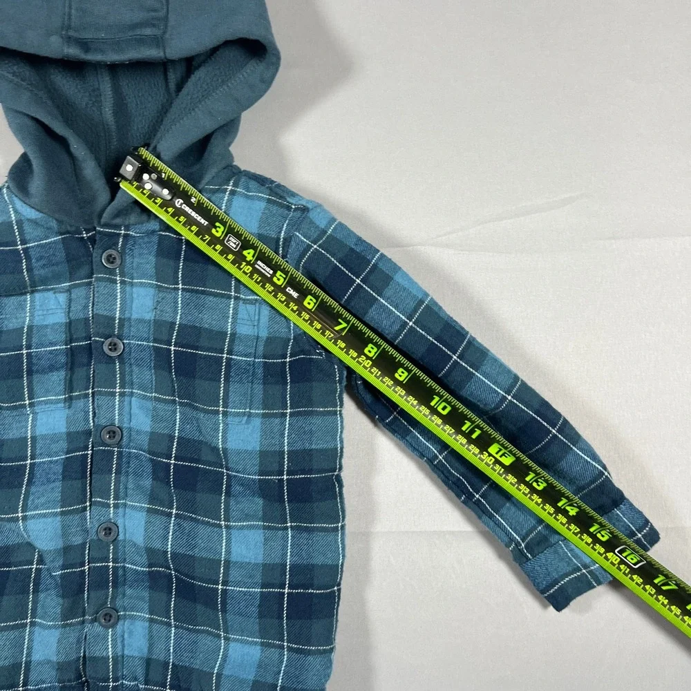 Dkny Outfit Set Kids 24M Blue Plaid Sherpa Lined Hooded Cotton Elastic Waistband